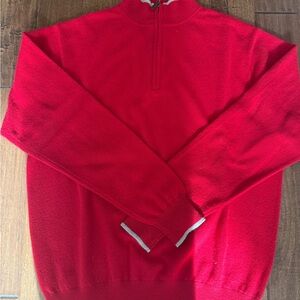 Peter Millar Heritage Italian 100% Cashmere Quarter-Zip Sweater Red Size L